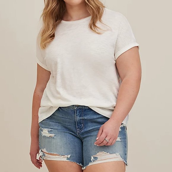 ❤️NWT VINTAGE TORRID TEE PASTEL STRIPES WHITE CLIP DOT BABYDOLL DOLMAN PLUS SIZE - Picture 7 of 9